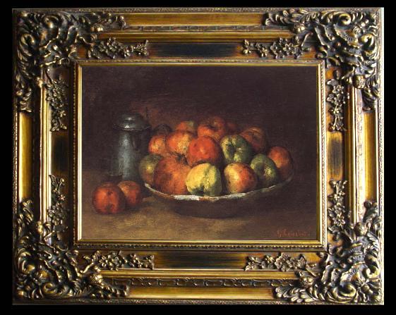 framed  Gustave Courbet Still life with Apples and a Pomegranate, Ta014